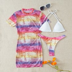 3шт бикини и накидка Shein