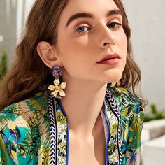 Серьги-подвески с цветком Shein