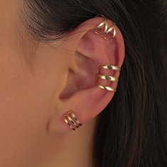 3шт оригинальные серьги-каффы Shein