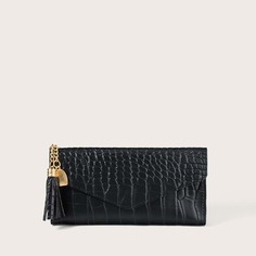 Длинный кошелек с тиснением под крокодила и сердечком Shein