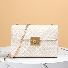 Сумка на цепочке с поворотным замком и цветочным рисунком Shein