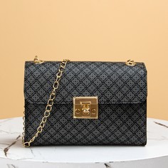 Сумка на цепочке с поворотным замком и цветочным рисунком Shein