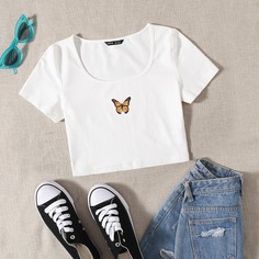 Топ с принтом бабочки Shein