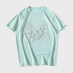 Маленькая мужская футболка с круглым вырезом со стразами Shein