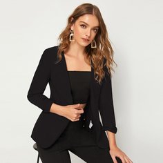 Стильный однотонный пиджак Shein