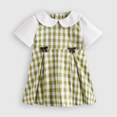 Платье в клетку с бантом для девочек Shein