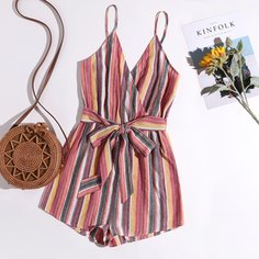 Комбинезон на бретельках с поясом Shein