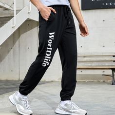 на кулиске буква Мужские спортивные брюки Shein