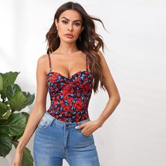 Топ с цветочным принтом Shein