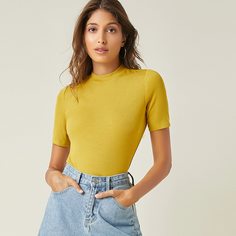 Однотонная футболка Shein