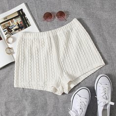 Одноцветный Повседневный Шорты Shein