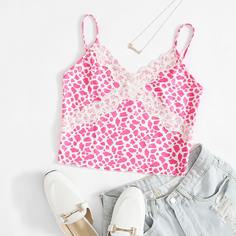 Топ на подтяжках в полный узор из кружева Shein