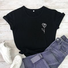 Цветочный Повседневный Футболки Shein