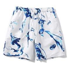 Мужские шорты с графическим принтом на кулиске Shein