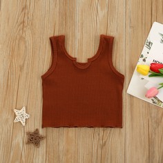 Жилет сбоку из салата с вырезом на воротнике для маленьких девочек Shein