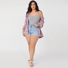 Однотонное боди на бретелях размера плюс Shein