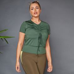 на кулиске Одноцветный Спортивные топы размера плюс Shein