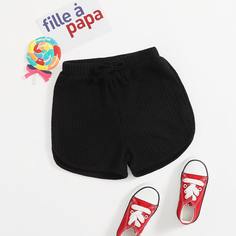 узел Одноцветный Повседневный Шорты для девочек Shein