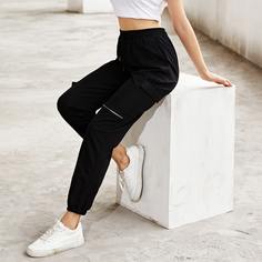 Карман Одноцветный Повседневный Брюки Shein