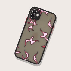 Чехол для телефона с контрастной рамкой и узором огня Shein