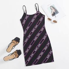 буква Повседневный Платье Shein