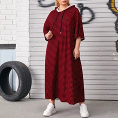 на кулиске Хаундстут Повседневный Платья размер плюс Shein