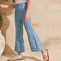 Цветочный Бохо Брюки для девочек Shein