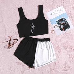 Животный Повседневный Пижама Shein