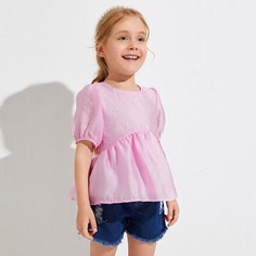 Одноточнный топ с пышными рукавами для девочек Shein