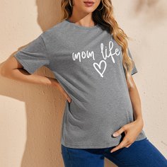 Футболка с текстовым принтом для беременных Shein