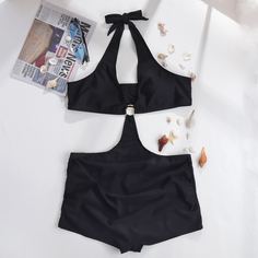 Слитный купальник с разрезом для беременных Shein