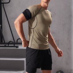 Спортивный Мужские спортивные футболки и майки Shein