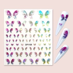 1 лист наклейка для ногтей с узором бабочки Shein