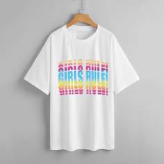 буква Повседневный Футболки Shein