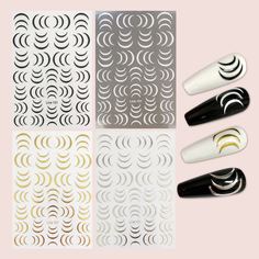 4 листа наклейка для ногтей с принтом Shein