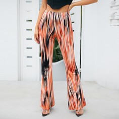 Брюки-клеш с принтом тай-дай Shein