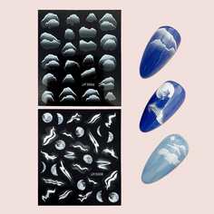 2 листа наклейка для ногтей с облаком Shein