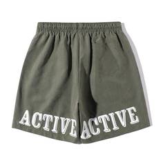 Мужские шорты на кулиске с текстовым принтом Shein