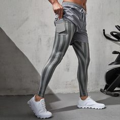 Спортивный Мужские спортивные брюки и леггинсы Shein