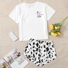 Пижама с мультипликационным принтом Shein