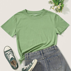 Футболка с круглым воротником Shein