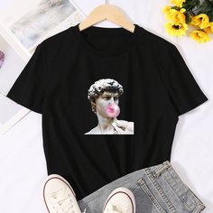 Футболка с принтом скульптуры Shein