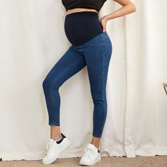 Джинсы скинни с высокой талией для беременных Shein