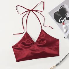 Атласный топ-халтер Shein