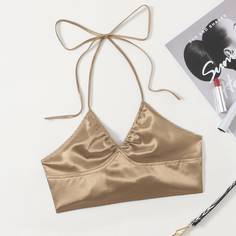 Атласный топ-халтер Shein