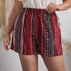 Со цветочками Бохо Шорты размер плюс Shein