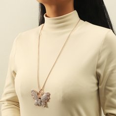 Ожерелье с бабочкой и стразами Shein