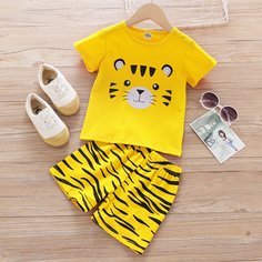 Пижама с принтом тигра для мальчиков Shein