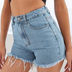 Джинсовые шорты с высокой талией Shein