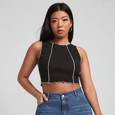 на пуговицах Контрастный цвет Джинсы размер плюс Shein